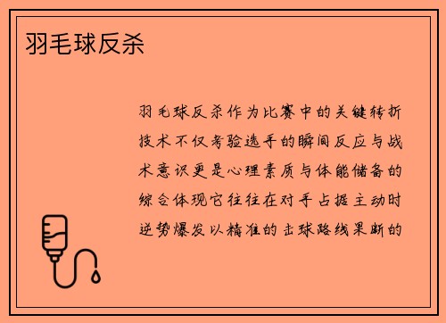 羽毛球反杀